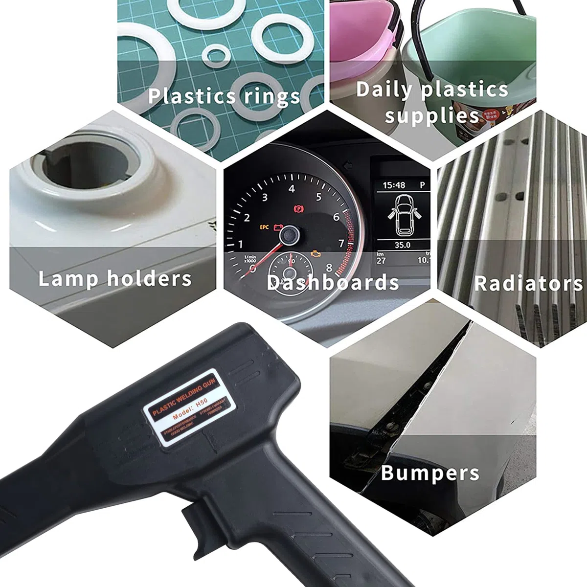 Plastica Saldatrice Kit Riparazione Paraurti Auto,set di riparazione per paraurti auto, 50 W, riparazione paraurti auto