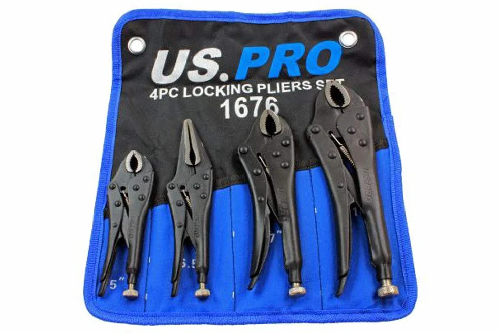US Pro 1676 - Set di 4 pinze di bloccaggio da 12,7 cm, 16,5 cm, 17,8 cm, 25,4 cm
