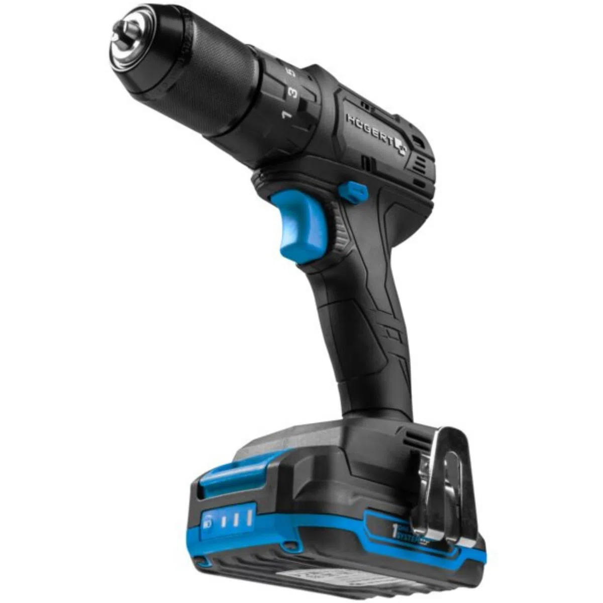 HÖGERT TECHNIK Trapano avvitatore a percussione brushless 18V 40 Nm, trapano compatto con 2 batterie 2 Ah, caricabatterie 4A e valigetta per cemento legno metallo
