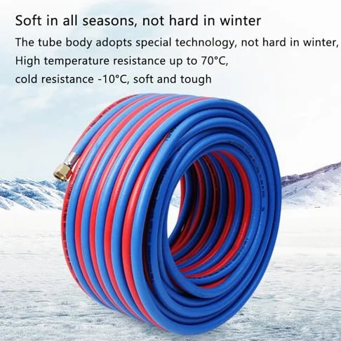Set di tubi da taglio per saldatura ad alta pressione, tubo doppio ignifugo da 8 mm con connettori in ottone per applicazioni industriali a gas
