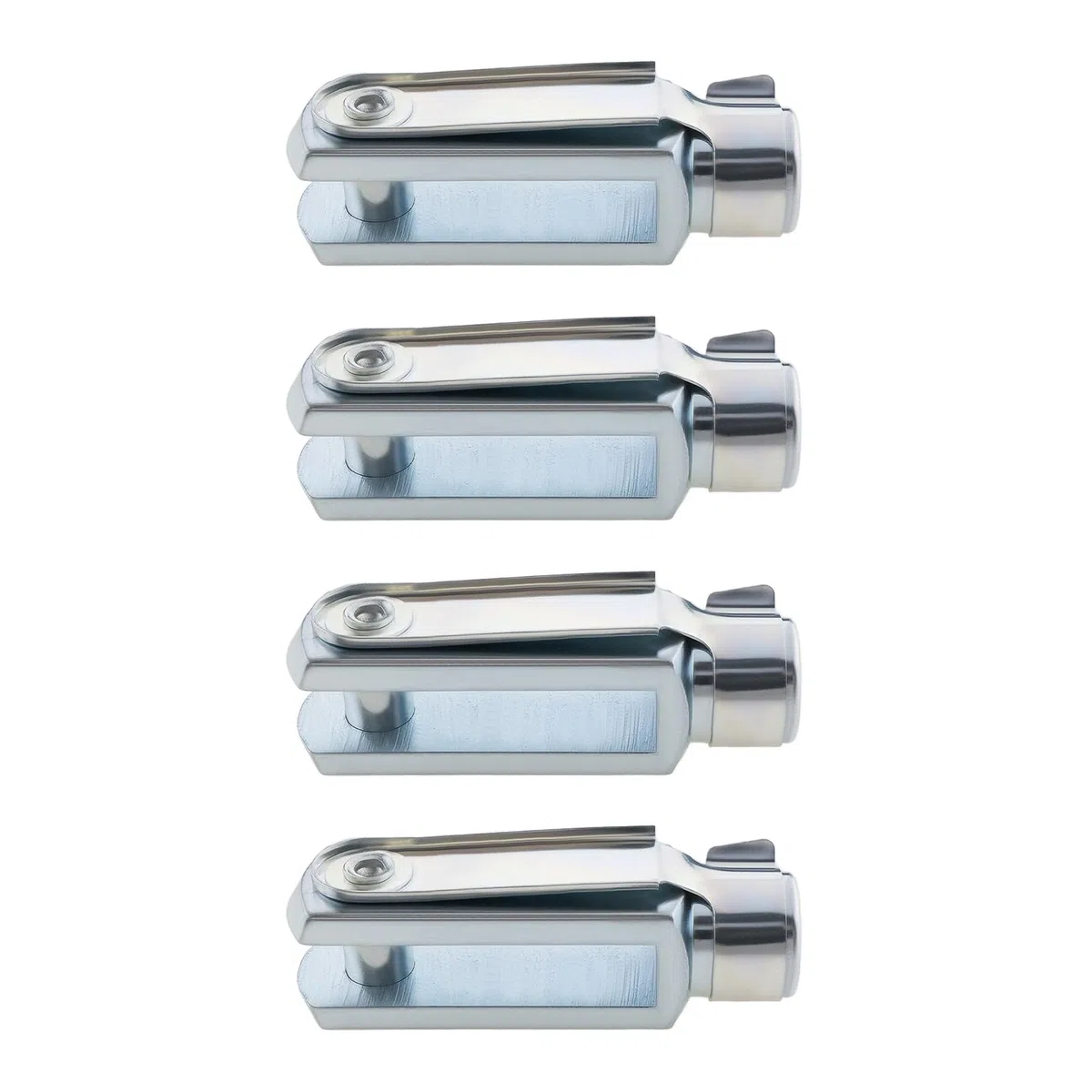 4 forcelle M6 lunghe con perno a molla filettatura destra cilindro pneumatico asta forcella estremità filettatura femmina connettore a Y, lunghezza 43 mm