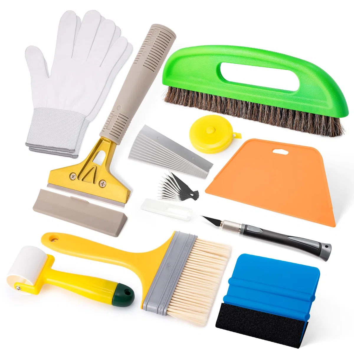 FOSHIO Utensili per carta da parati, Carta da parati Kit, Kit di strumenti per carta da parati, con Rulli di cucitura, pennello, strumento per lisciare la carta da parati