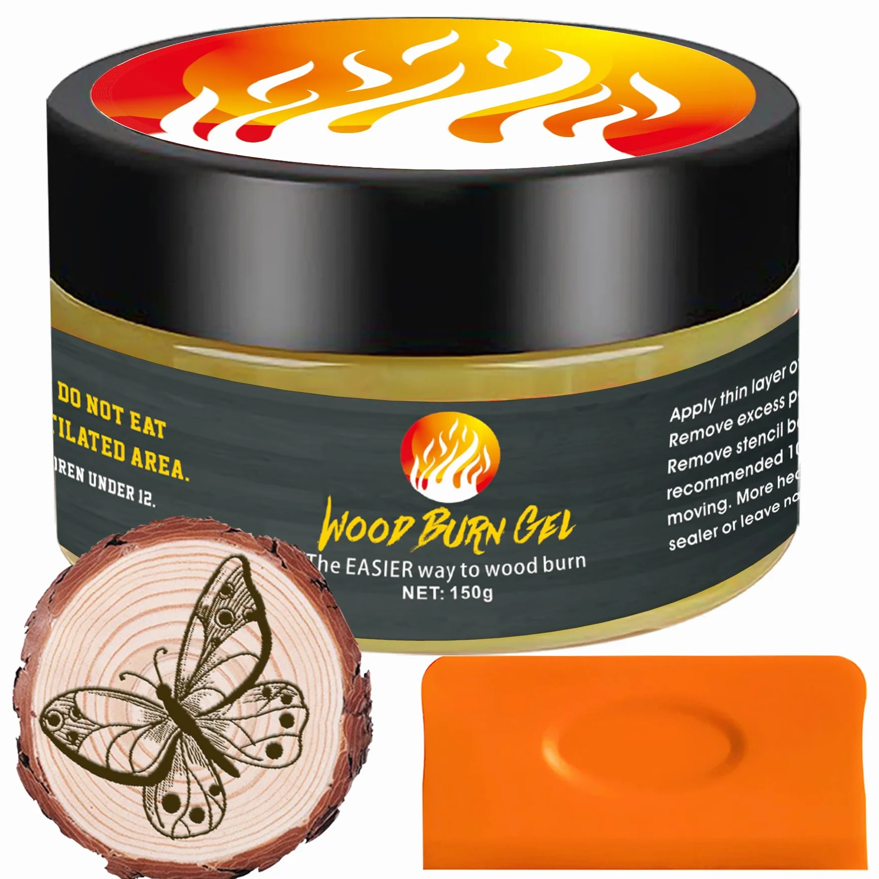 150g gel bruciante in legno, caldo attivato Marker Paste per Wood Burn Paste, creazione di arte magica in pochi minuti, utilizzato per il disegno, arti fai da te