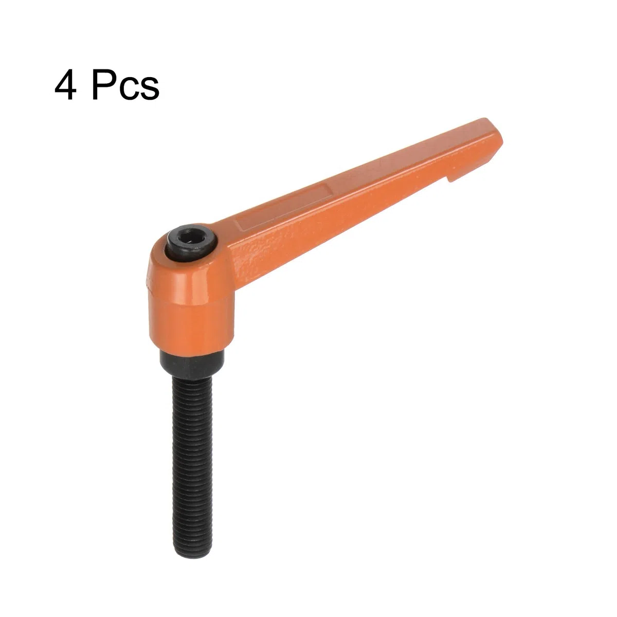 QUARKZMAN 4pz Regolabile Serraggio Leva Maniglie M10 x 50mm Maschio Filettatura Bullone Manopole Girevole Vite blockggio Rapido Rilascio Cricchetto Pulsante Maniglia, Arancione