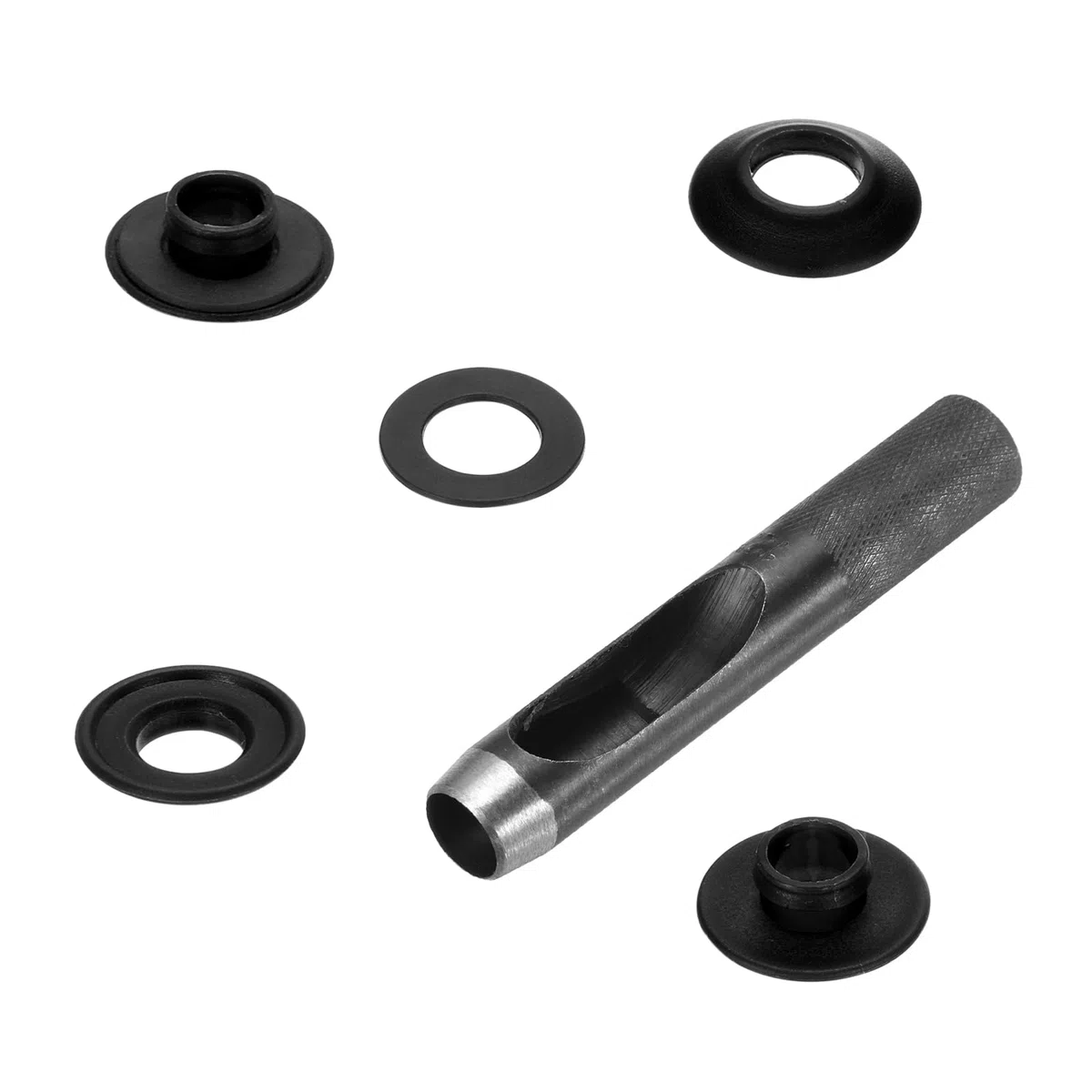 QUARKZMAN Occhielli in Plastica Multiuso 51Pz, Set Occhielli, 12mm Occhielli Plastica Generic Occhielli Per Teloni Rondelle Occhielli Plastica Antiruggine per Teloni per Camion, Nero