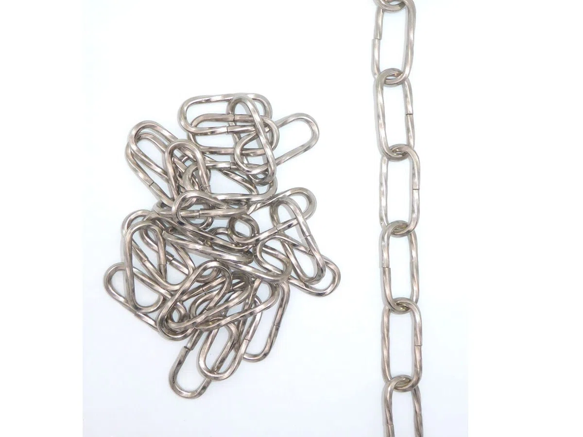 2mt catena ritorta cromata per lampadario Filo 3,5mm Maglia 45x20mm