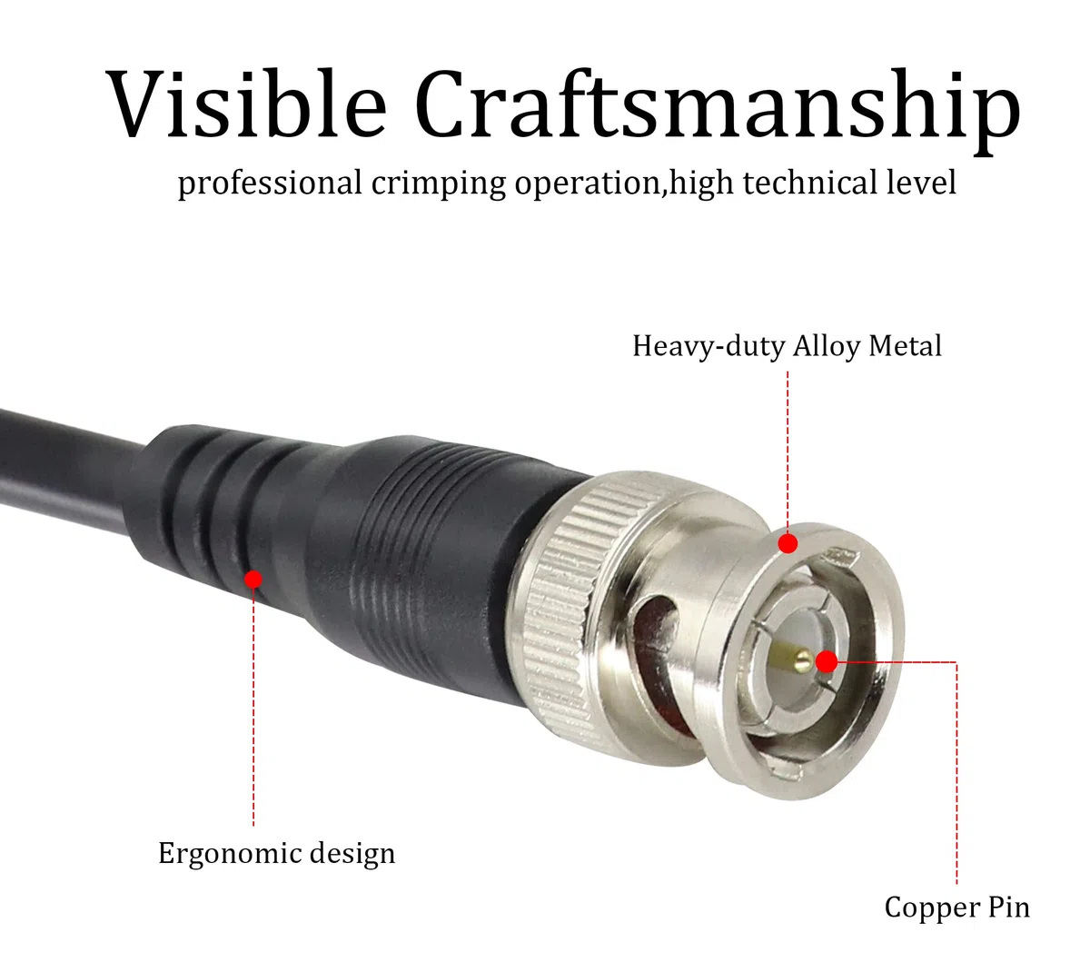 Cavo adattatore BNC maschio a doppio BNC femmina BNC RG-58/U, cavo coassiale splitter a Y da BNC femmina a DIN (75 Ohm) RG59, cavo adattatore video per sistemi CCTV di sicurezza [confezione da