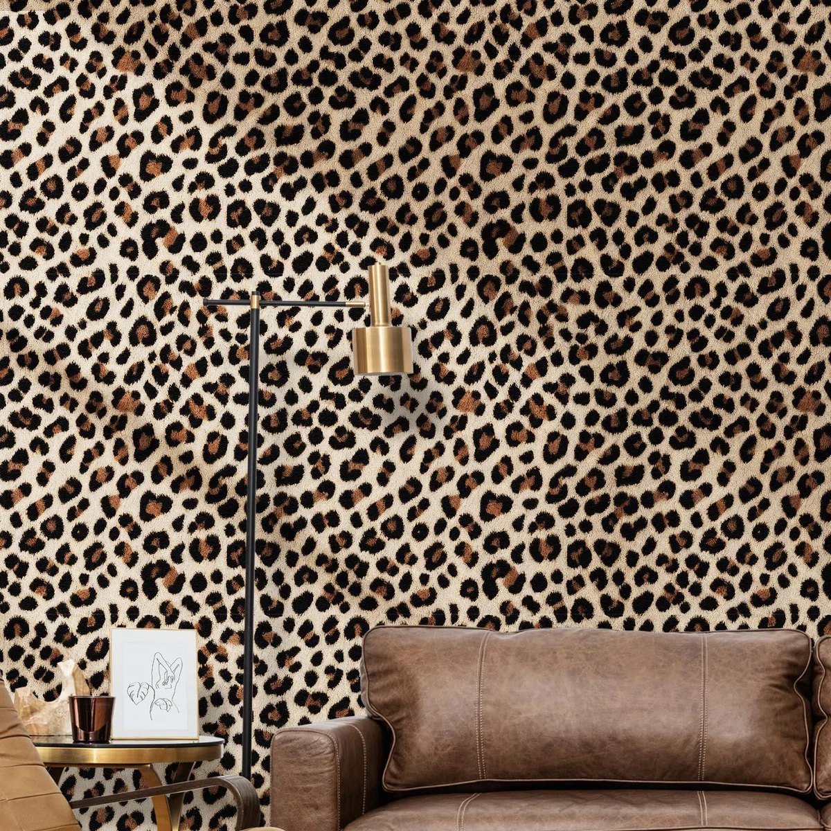 Carta da Parati Autoadesiva Leopardata, 44 x 600 cm Carta da Parati Autoadesiva con Motivo Leopardato, Pellicola Adesiva per Mobili,Camera da Letto,Soggiorno,Bagno,Cucina