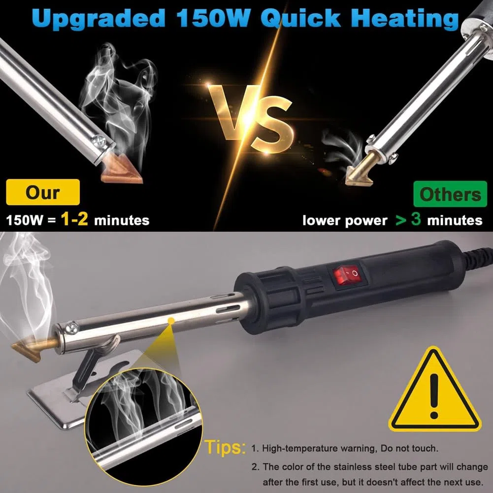 150 W Saldatore di Plastica, Kit di Saldatura Con Punte per DIY, Riparazioni di Paraurti Kayak - Spina UE