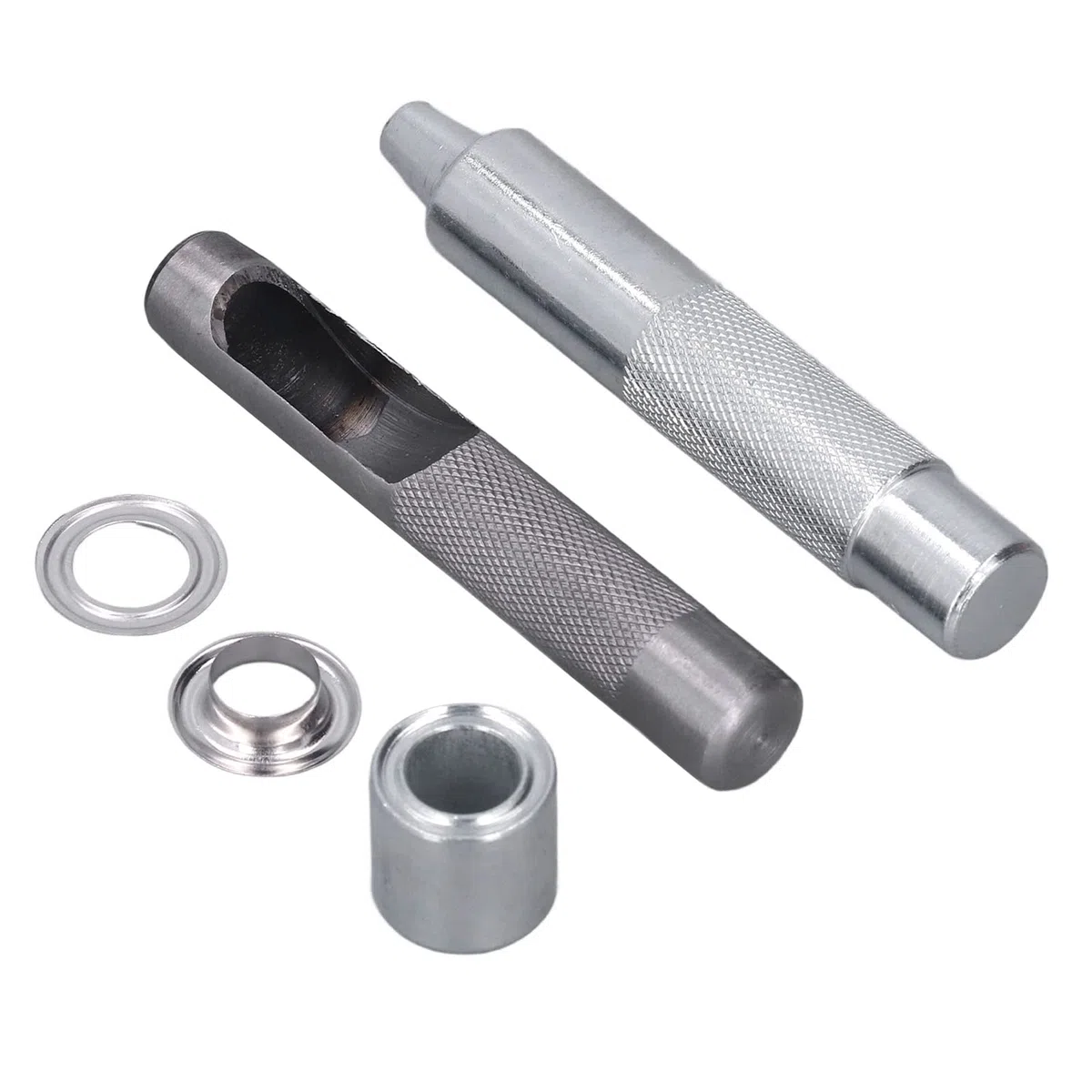 Kit 100 Set Occhielli 12mm Acciaio Inox - Strumenti Installazione Resistenti - Per Tende, Teloni, Abbigliamento, Artigianato
