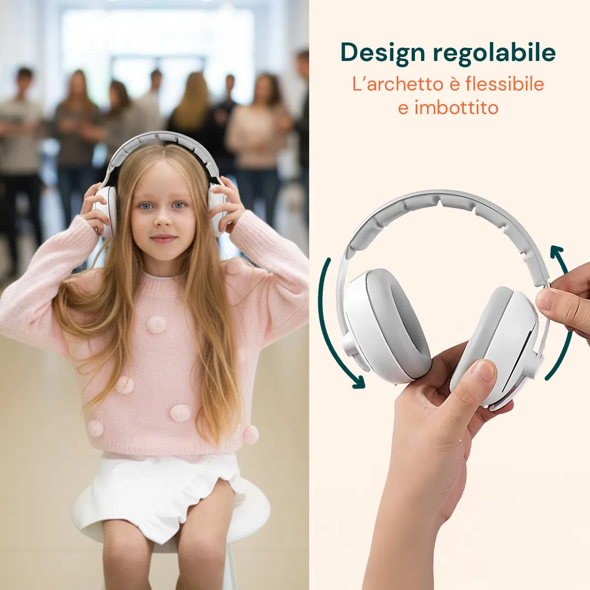 Avilia Cuffie Antirumore Bambini 0-8 Anni - Protezione Udito 25dB Certificata - Paraorecchie Neonato Ipoallergenici Senza BPA - 2 Fasce Regolabili Incluse - Pieghevoli per Viaggi ed Eventi