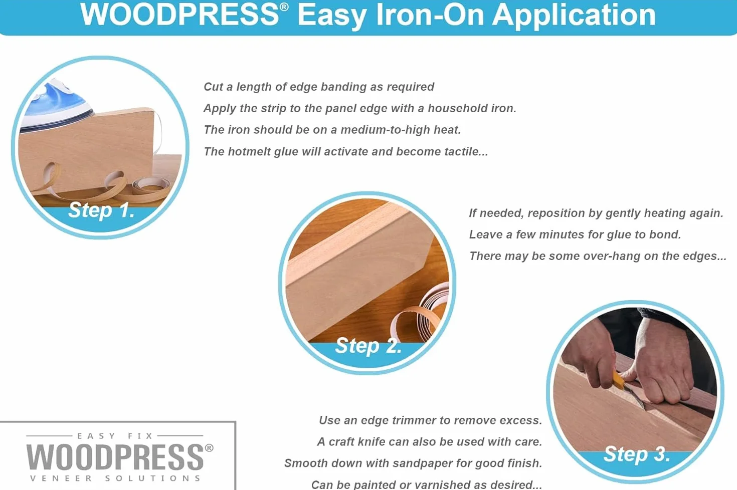 Bordi termoadesivi 30 mm in vera quercia rossa – Rotolo da 7,5 m – Nastro per impiallacciatura in legno pre-incollato per una facile applicazione fai-da-te