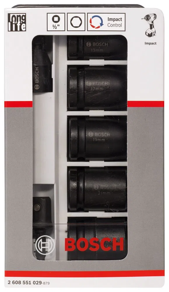 Bosch Professional 1x Set di bussole Impact Control da 7 pezzi (Ø 13-24 mm, Accessorio Trapano/avvitatori rotanti)