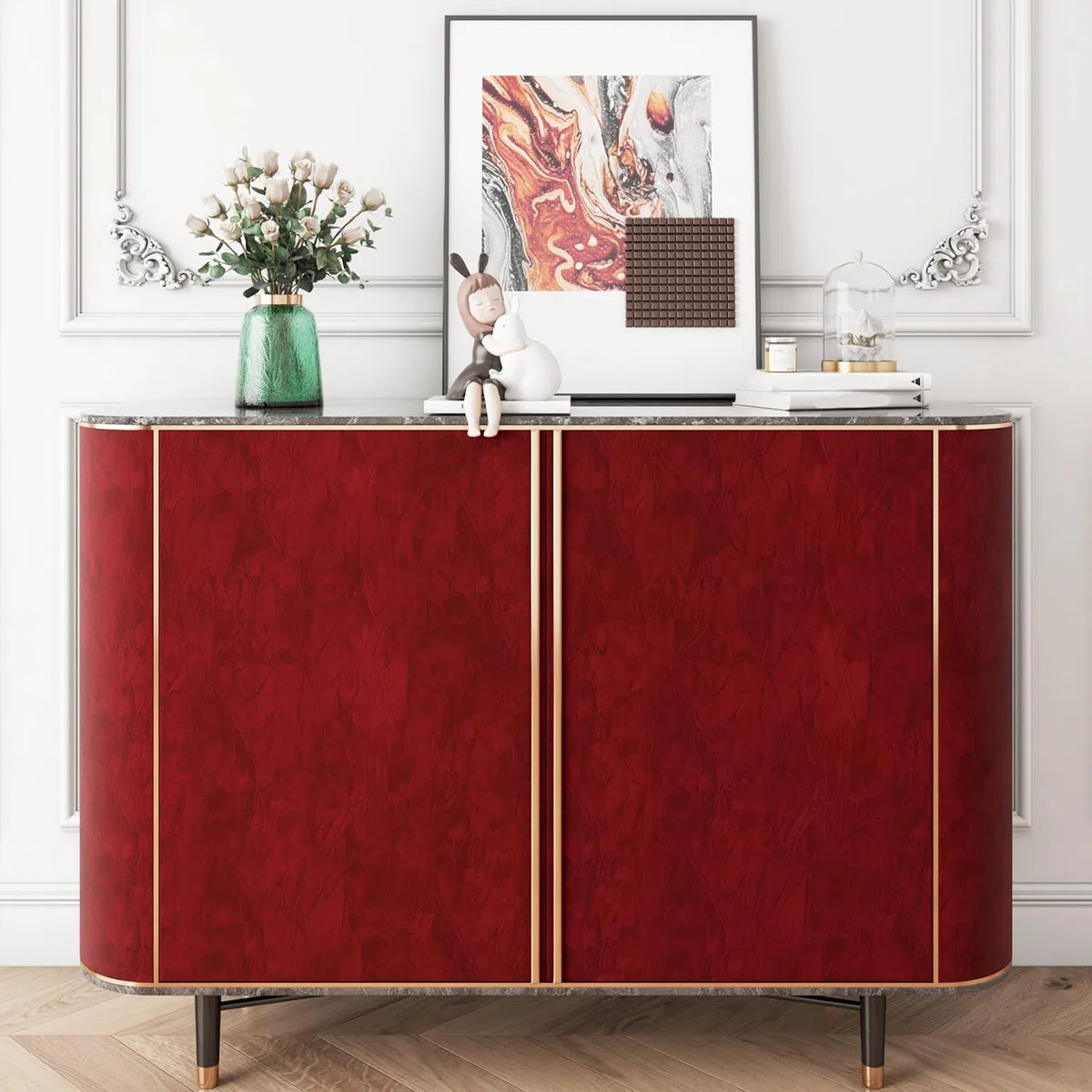 Yenhome Carta Parati Autoadesiva in Tessuto di Velluto Rosso Scuro Soggiorno 60 x 300 cm Carta Parati Adesiva Velluto Rosso Scuro Pellicola Decorativa Adesivo per Mobili e Decorazione Armadio Cassetto