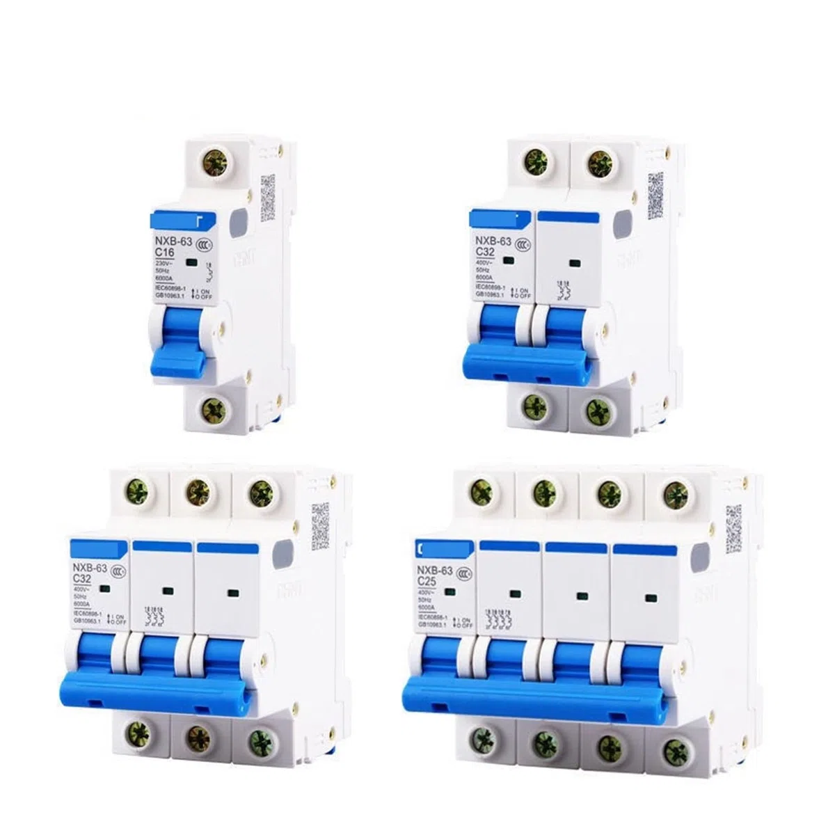 1 pz Interruttore automatico in miniatura NXB-63 MCB 3P C6 C10 C16 C20 C25 C32 C40 C50 C63A for sostituire l'interruttore dell'aria DZ47-63(32A)