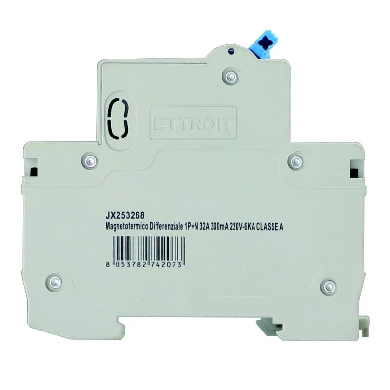 Interruttore Magnetotermico Differenziale 1P+N 32A 300mA 220V-6KA CLASSE A 2 MODULI 300mA per Guida DIN - Protezione Circuiti e Sicurezza Impianti
