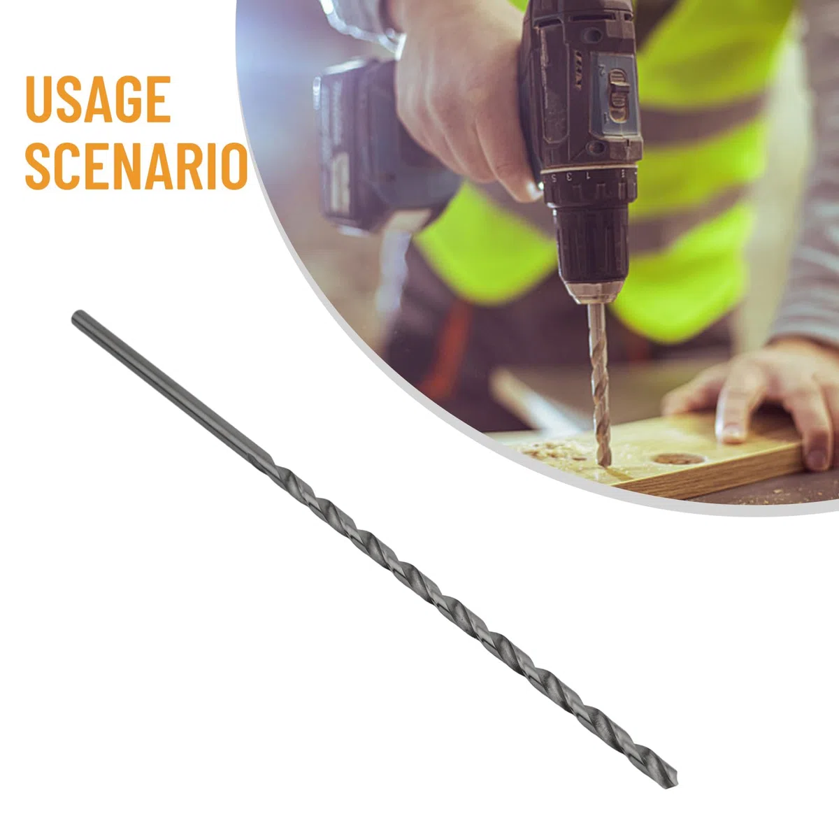 Punte da trapano HSS extra lunghe da 300 mm, perfette per forare in metallo, legno o PVC (12 mm)