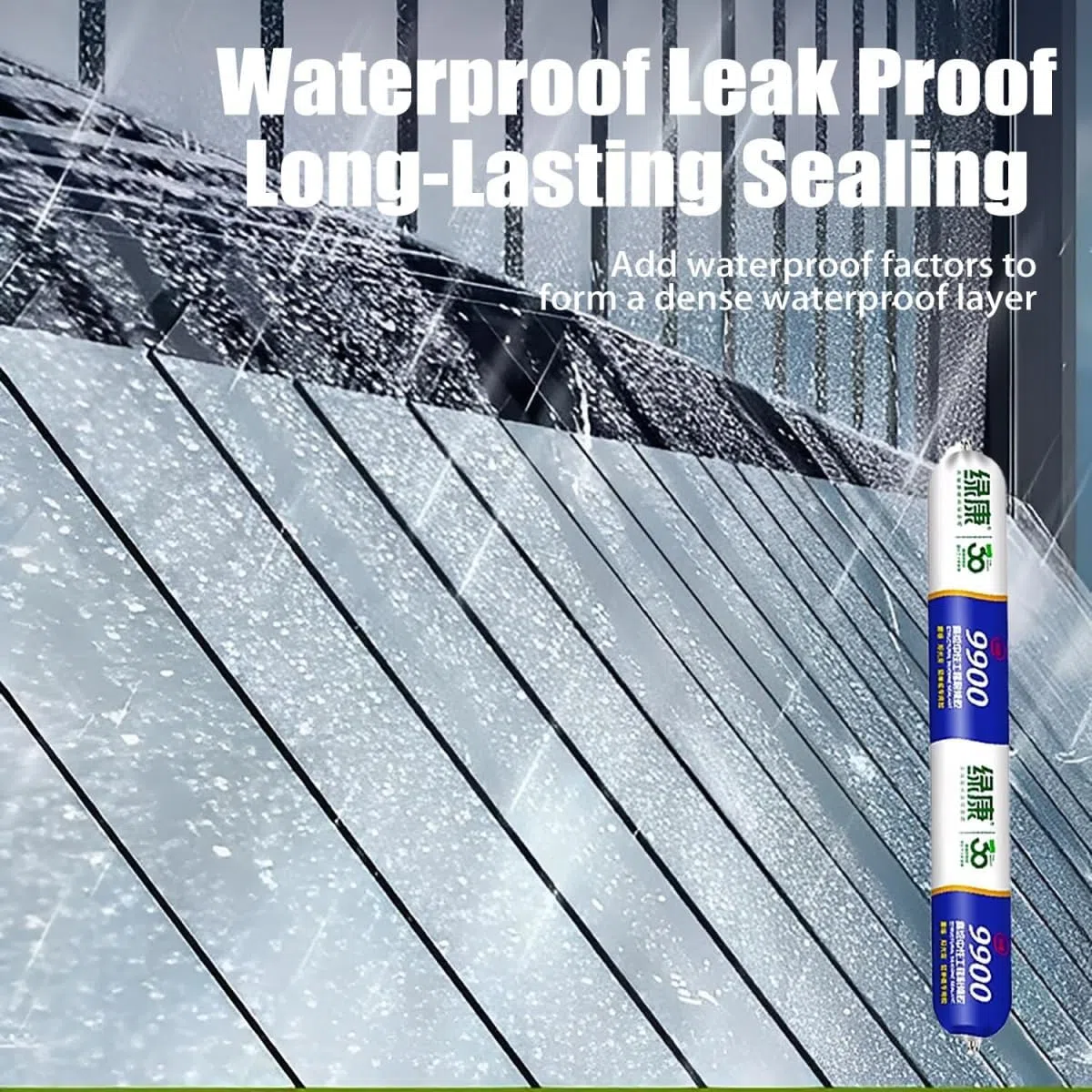9900 Sealant Waterproof, Sigillante Siliconico Waterproof per Crepe su Tetti e Pareti, Resistente al Calore, allo Strappo e all’Allungamento, per Interni ed Esterni (Transparent,1PCS)