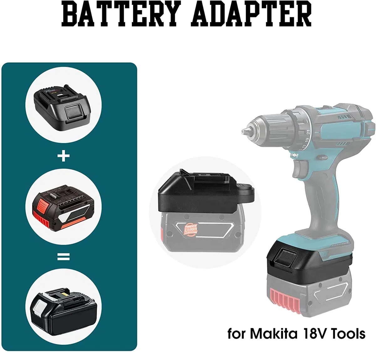 TPDL BS18MT - Adattatore batteria per Bosch Professional 18 V System GBA, adattatore convertitore to batteria per Makita da 18 V ricambio per BL1850 BL1840 BL1830 BL1820 BL1815N