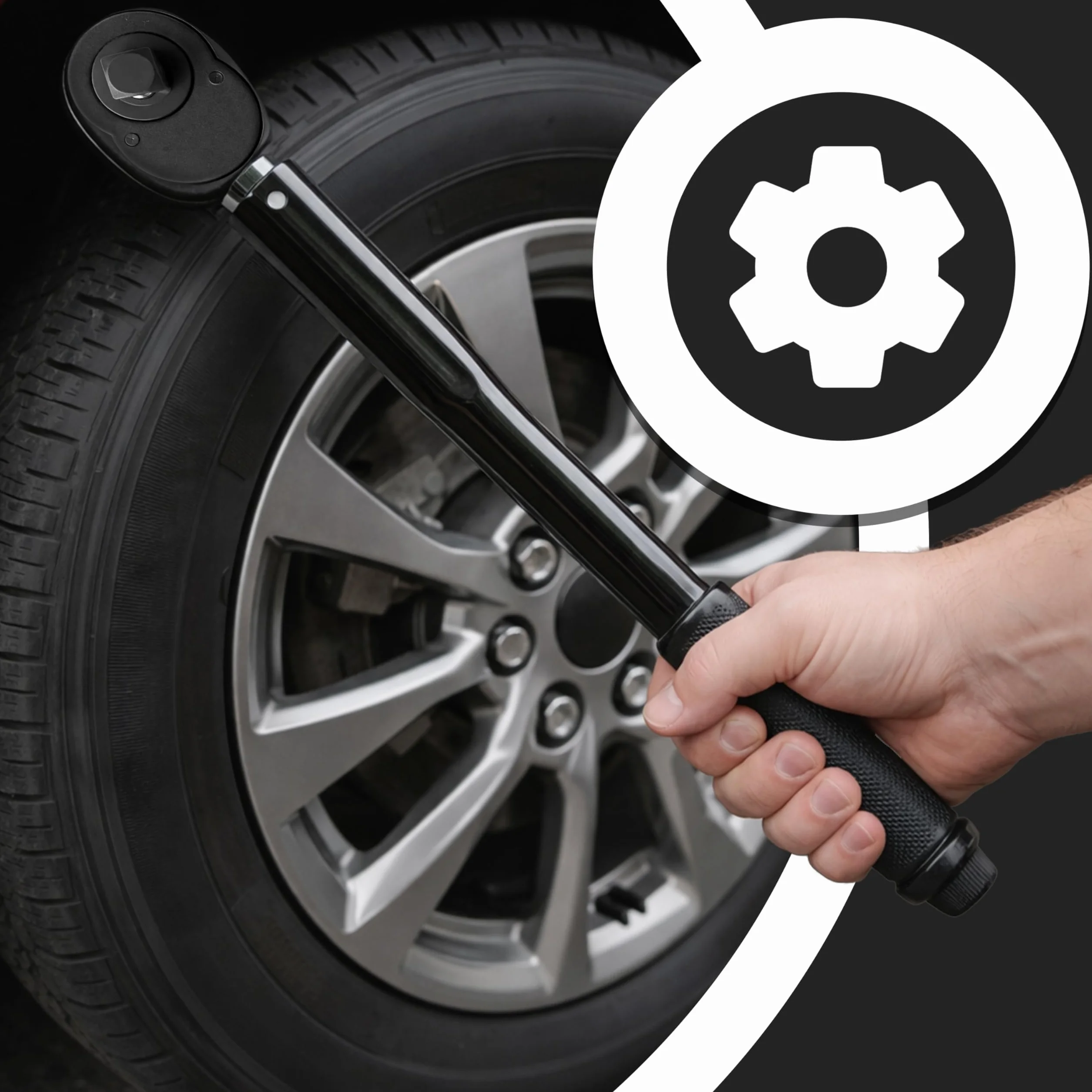 Retoo Chiave dinamometrica 7-112 Nm, set a cricchetto da 1/2 pollici con prolunga e bussole, regolabile con precisione, blocco blocco/sblocco, a sinistra/destra, indicatore ben indicatore per auto