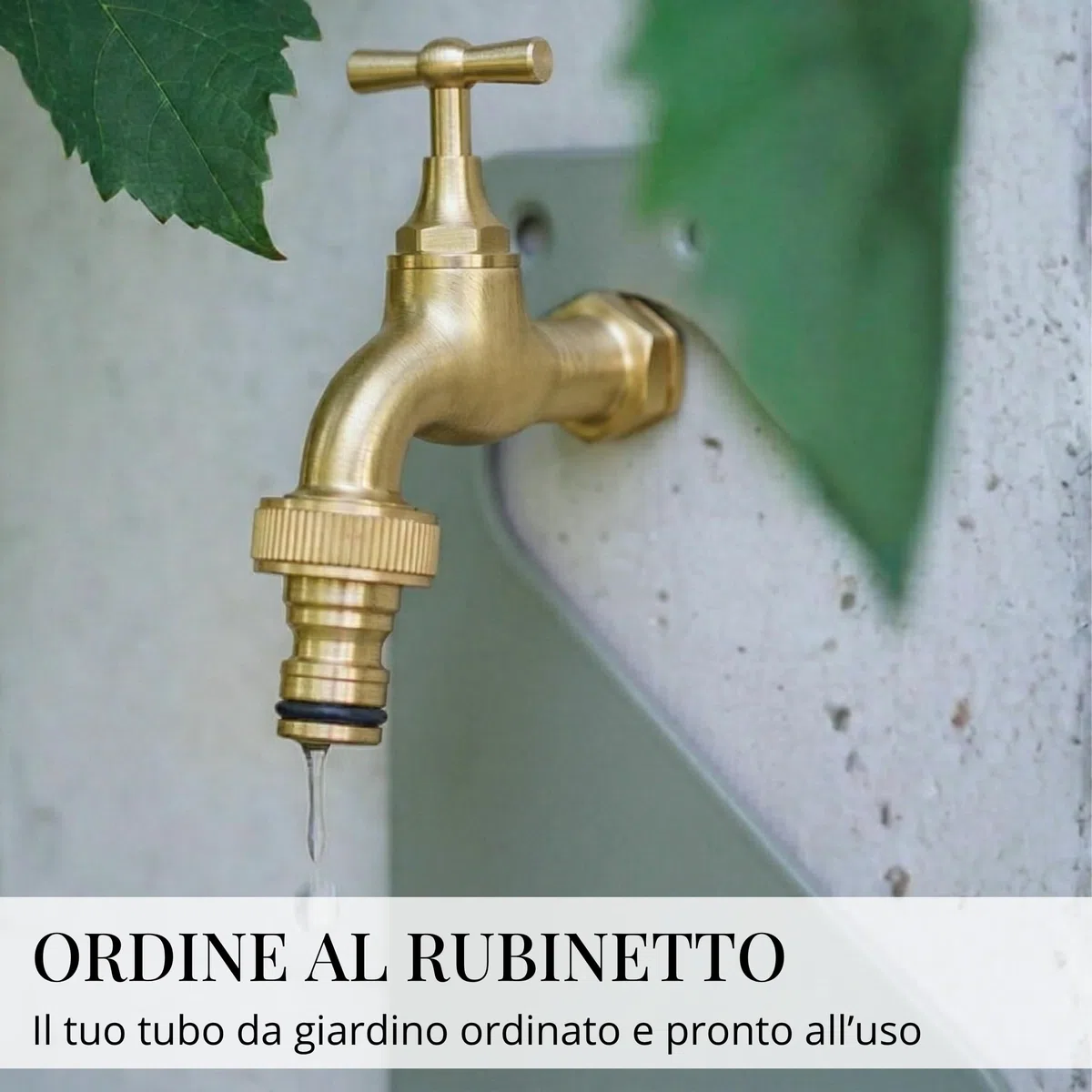 LIVLIG Gancio Portatubo Irrigazione Senza Forare - Supporto Tubo Giardino a Parete in Metallo per 10m Tubo Classico / 20m Tubo Flessibile - Made in Italy - Verde