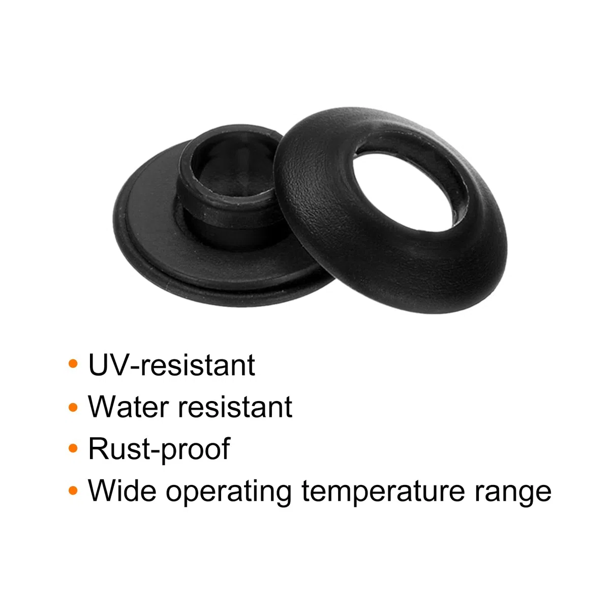 QUARKZMAN Occhielli in Plastica Multiuso 51Pz, Set Occhielli, 12mm Occhielli Plastica Generic Occhielli Per Teloni Rondelle Occhielli Plastica Antiruggine per Teloni per Camion, Nero
