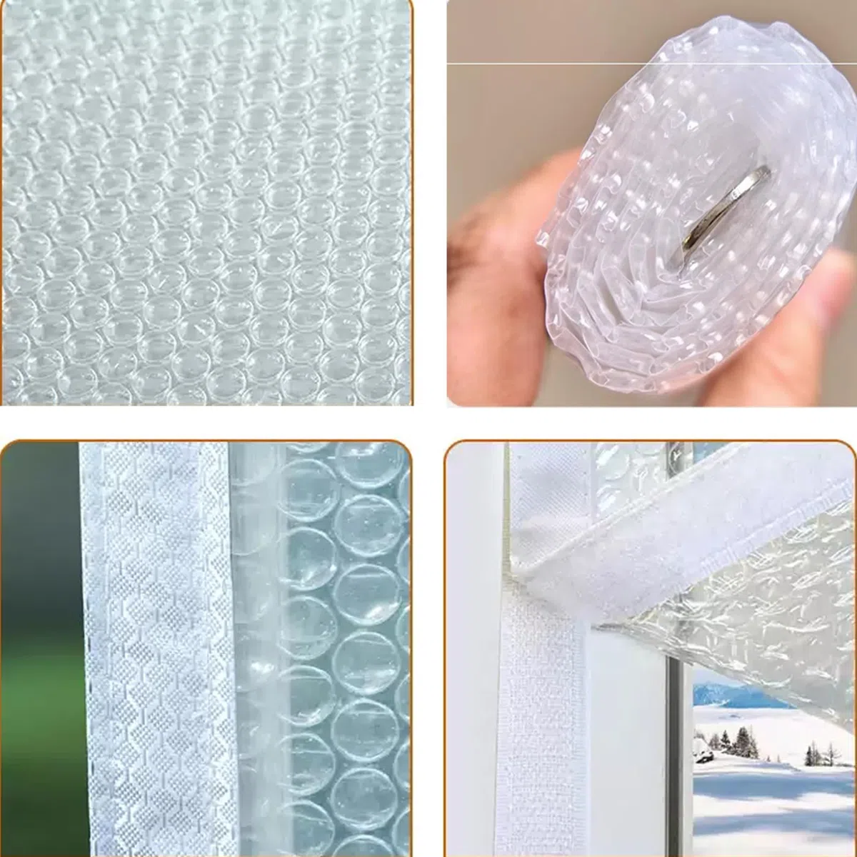 Kit Pellicola Isolante per Finestre,Pannelli Termoisolanti per Interni,Kit Isolamento Finestre per Inverno,Trasparente Tenda Termica Isolante per Porte,Personalizzabile (110cm x 160cm)