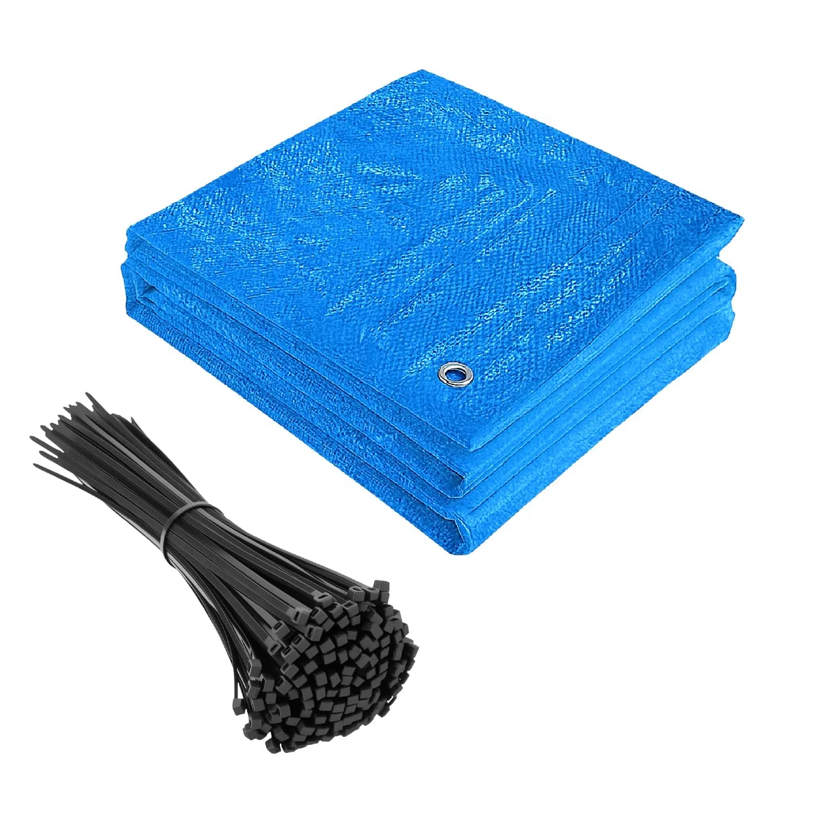 Crisalide® – Telo Occhiellato Impermeabile Multiuso | Antistrappo, Resistente ai Raggi UV | con 100 Fascette Incluse | Tendone da Esterno | Disponibile in Vari Colori e Misure (Blu, 4x6 metri)