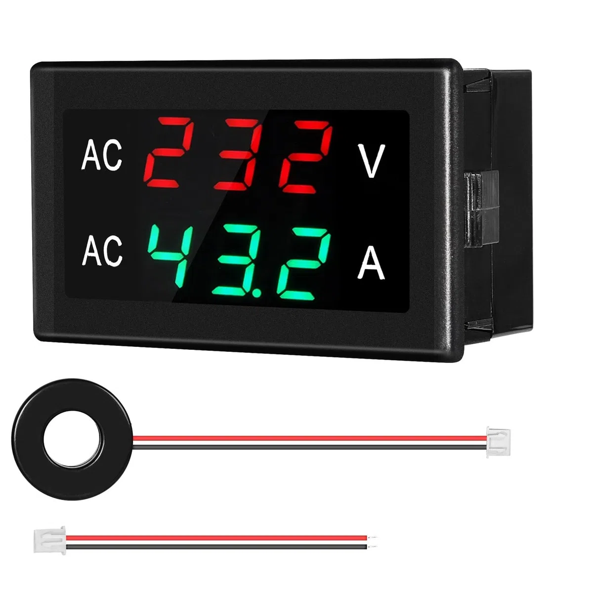 DEWIN Amperometro Voltmetro Digitale LCD AC50-500V 120A Amperometro Voltmetro da Pannello Misuratore di Tensione di Corrente Multimetro Display del Pannello con CT