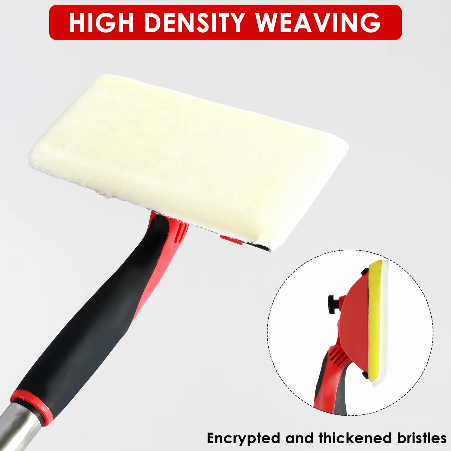Set di tamponi da pittura da 18 cm, per pareti e soffitti, tamponi piatti per decorare con asta di estensione da 124 cm e vassoio per vernice, strumento per bordatura vernice, applicatore tampone per