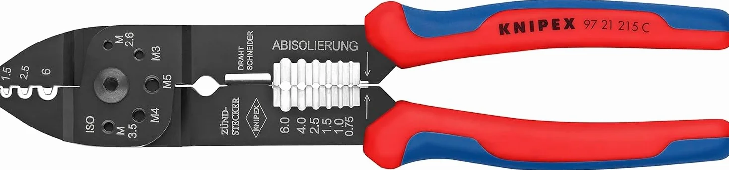 KNIPEX Pinza per capicorda verniciata nera con impugnature multicomponente 230 mm, 97 21 215 C