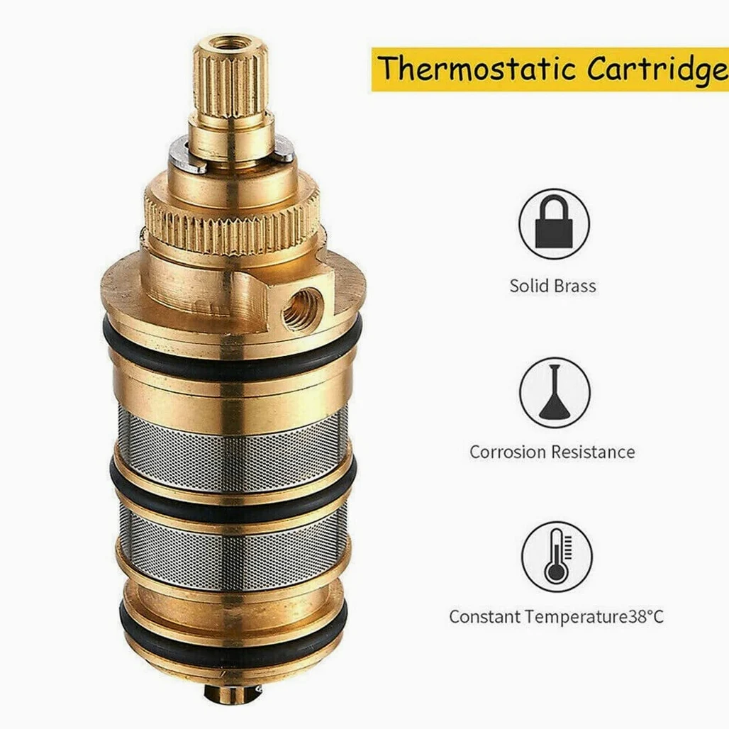Cartuccia termostatica di Ricambio in Ottone Kit di Riparazione per Miscelatore per Doccia, Miscelatore termostatico, Rubinetto per Vasca da Bagno, Maniglia per valvola Doccia, Kit di Riparazione