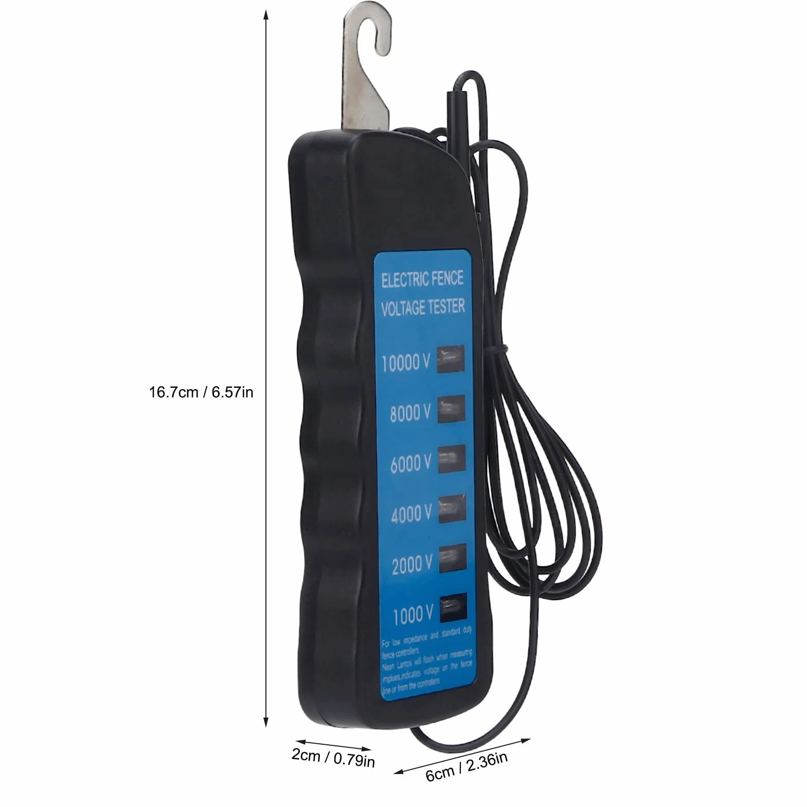 Rilevatore di Tensione per Recinzione Elettrica, 10000 V Tester per Recinzione Elettrica Tensione 6 Tester per Lampade Rilevatore di Tensione per Recinzione Tester per Recinzione Impermeabile