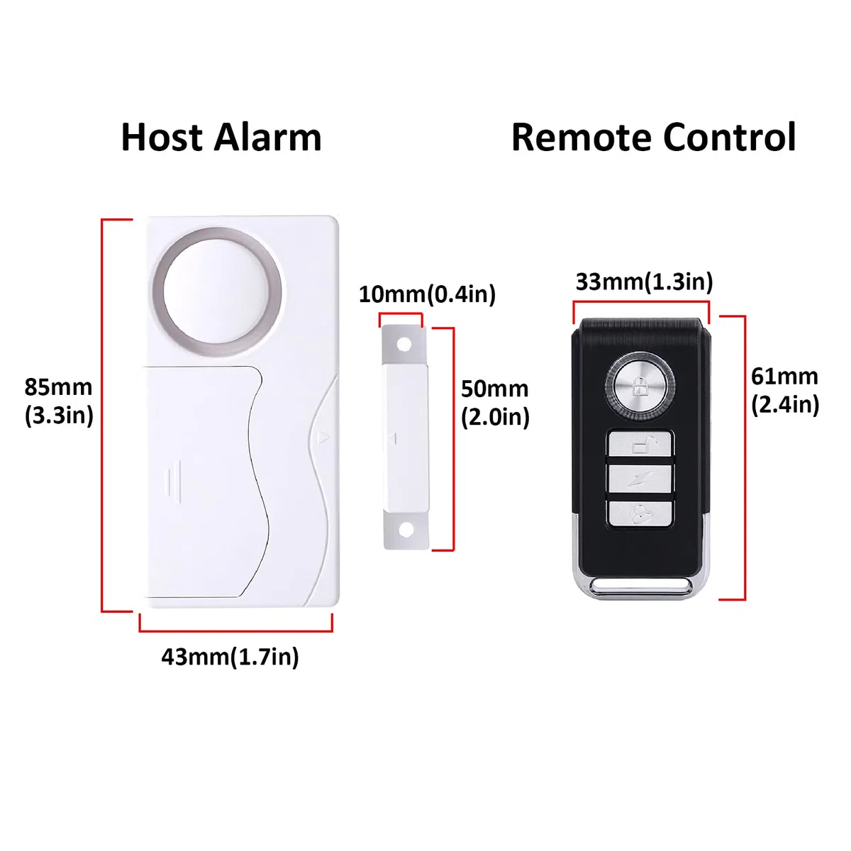 Allarme Porta Con Telecomando 2 Pezzi, Allarme Antifurto Sensore Magnetico Per Finestra Di Sicurezza Domestica Senza Fili Per La Sicurezza Dell'appartamento Del Garage Di Casa