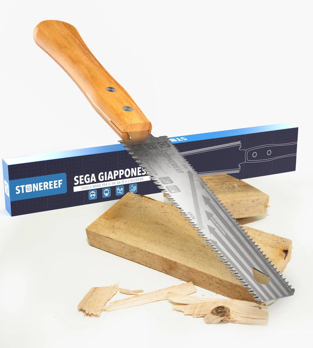 Sega giapponese Ryoba [300 mm] – Sega da traino con precisione – Sega a mano giapponese per legno, plastica e modellismo, sega a tasselli professionale per lavori in legno