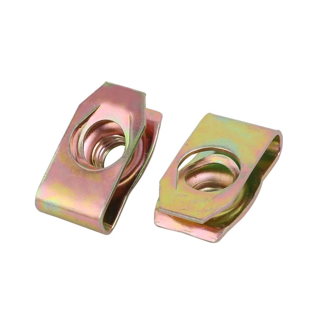 sourcingmap Montare la vite M8 65mn a molla in acciaio placcato in zinco dado a U Tono ottone 26.5mm x 16mm 20pz.