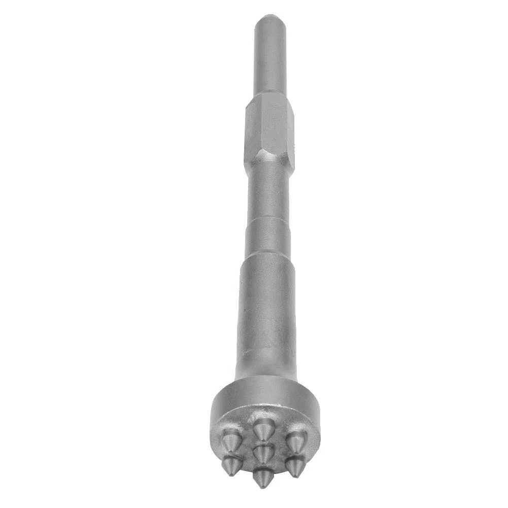 Punta a scalpello per martello in lega per martello demolitore elettrico, punta a scalpello per martello rotante, materiale trattato termicamente per martello demolitore, testa (Testa tonda 7 denti)