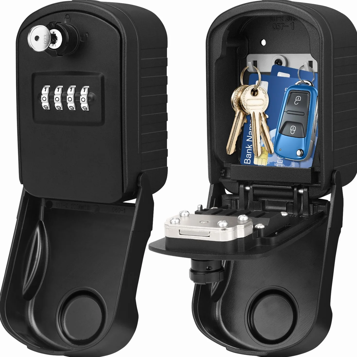 Cassetta di Sicurezza per Chiave Grande Esterno Cassaforte per Chiavi 4 Codice Impermeabile Cassetta Chiavi Combinazione con 2 Emergenza Chiaves Self Check In Key Box per Casa Scuola Fabbrica