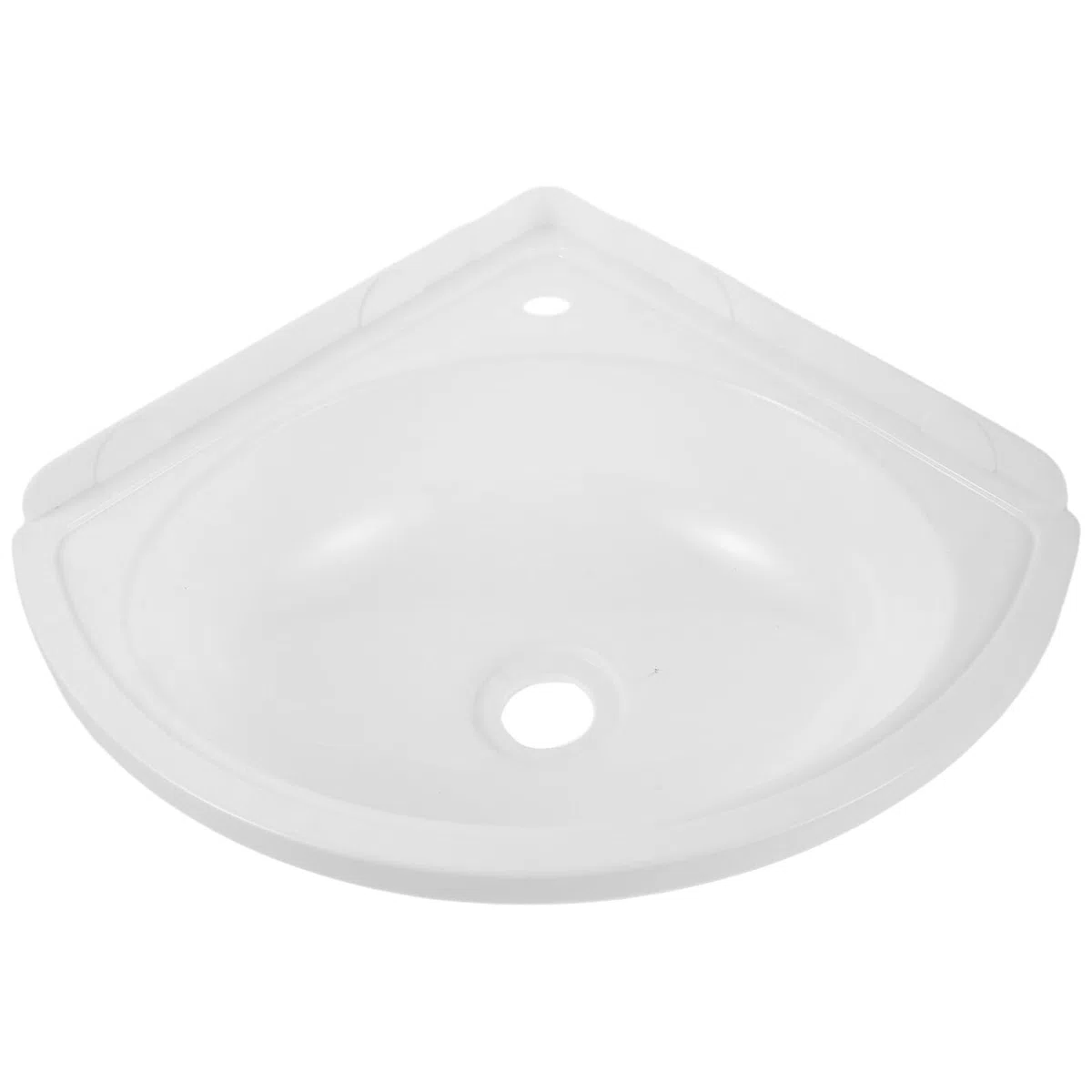 Lavandino Angolare in Plastica Bianca per Bagno Moderno con Design Triangolare Salvaspazio, Lavabo Angolare da Muro Leggero per Bagni Compatti