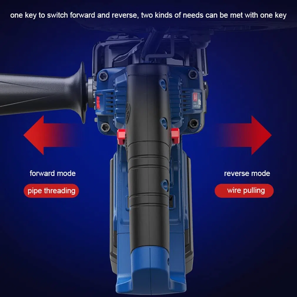 Macchina per infilare i cavi elettrici, macchina per infilare i cavi elettrici da parete completamente automatica da 800 W, velocità di cablaggio di 40 m/min, trazione di 600 Nm, con 2 batterie da 2