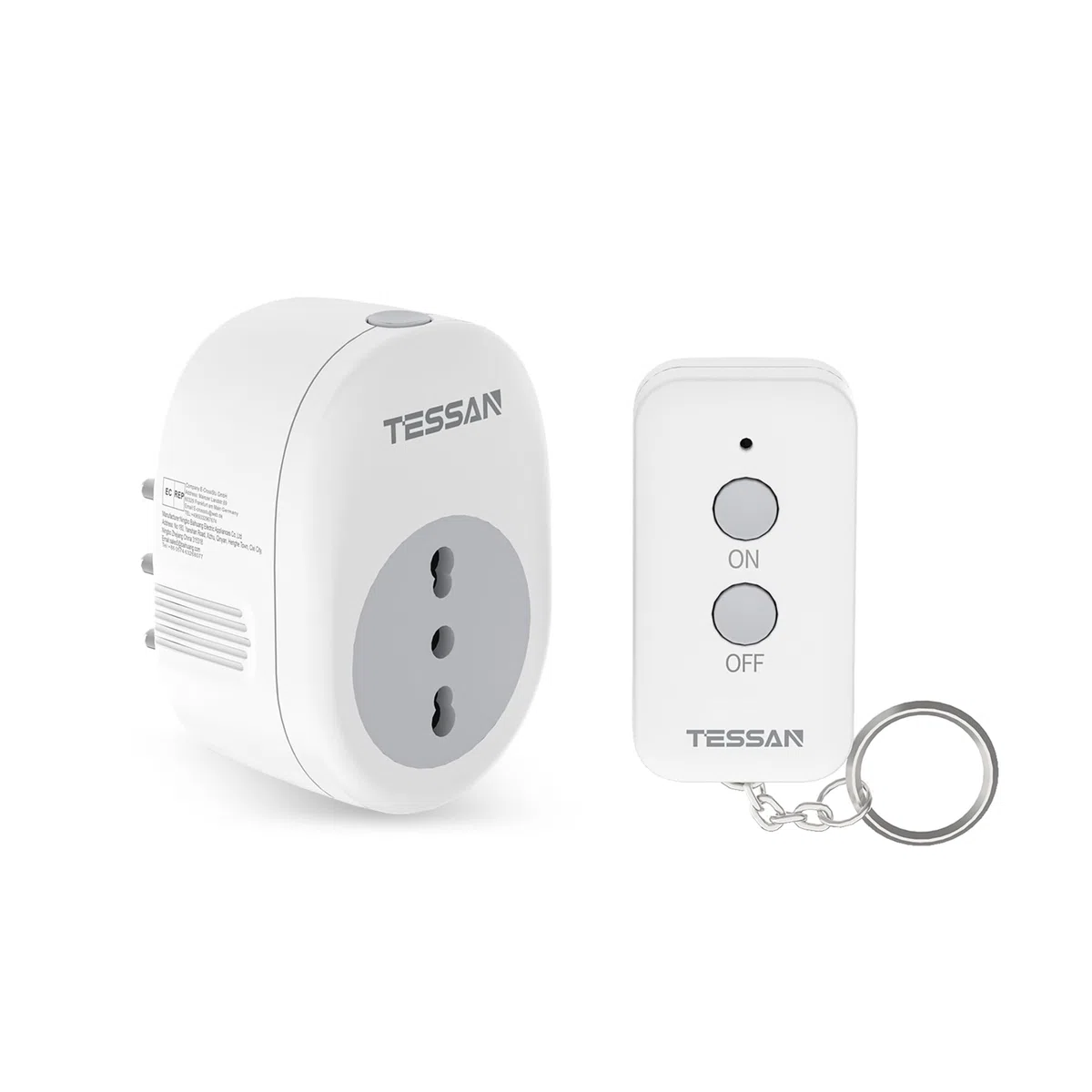 TESSAN Presa con Telecomando, Prese con Interruttore, Portata 30 M, Spina con Telecomando per Luci a Stringa da Interno, Lampade, Presa Wireless Italiana 16A per Elettrodomestici, 3680W
