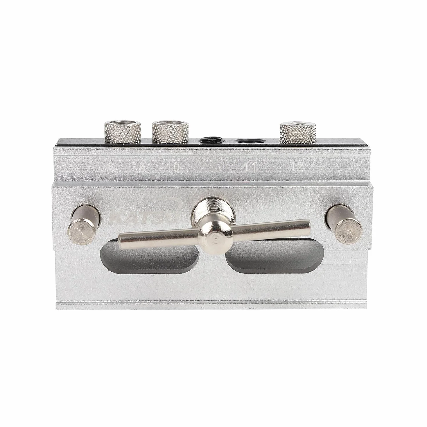 KATSU Kit Maschera di Centraggio Autocentrante, Misure Metriche, Guida per la Perforazione del Foro Strumento di Localizzazione del Posizionatore per la Lavorazione del Legno per Legni Spessi 105408