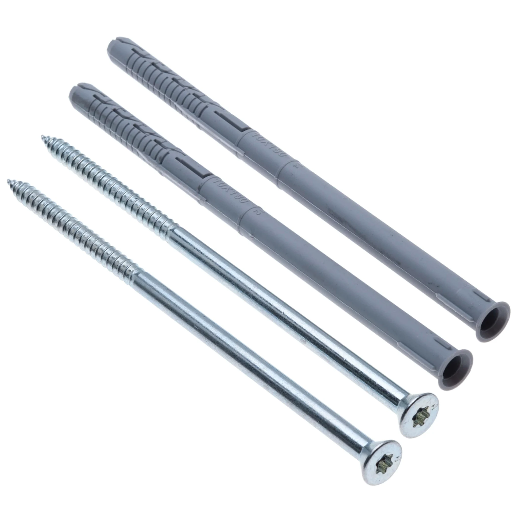 7 x 205 mm Viti Torx TX40 a Testa Svasata con Tasselli in Nylon 10 x 200 mm, Kit Fissaggio Telai Pesanti, Tasselli ad Espansione TX per Muratura, Finestre, Facciate, Legno (25 pezzi)