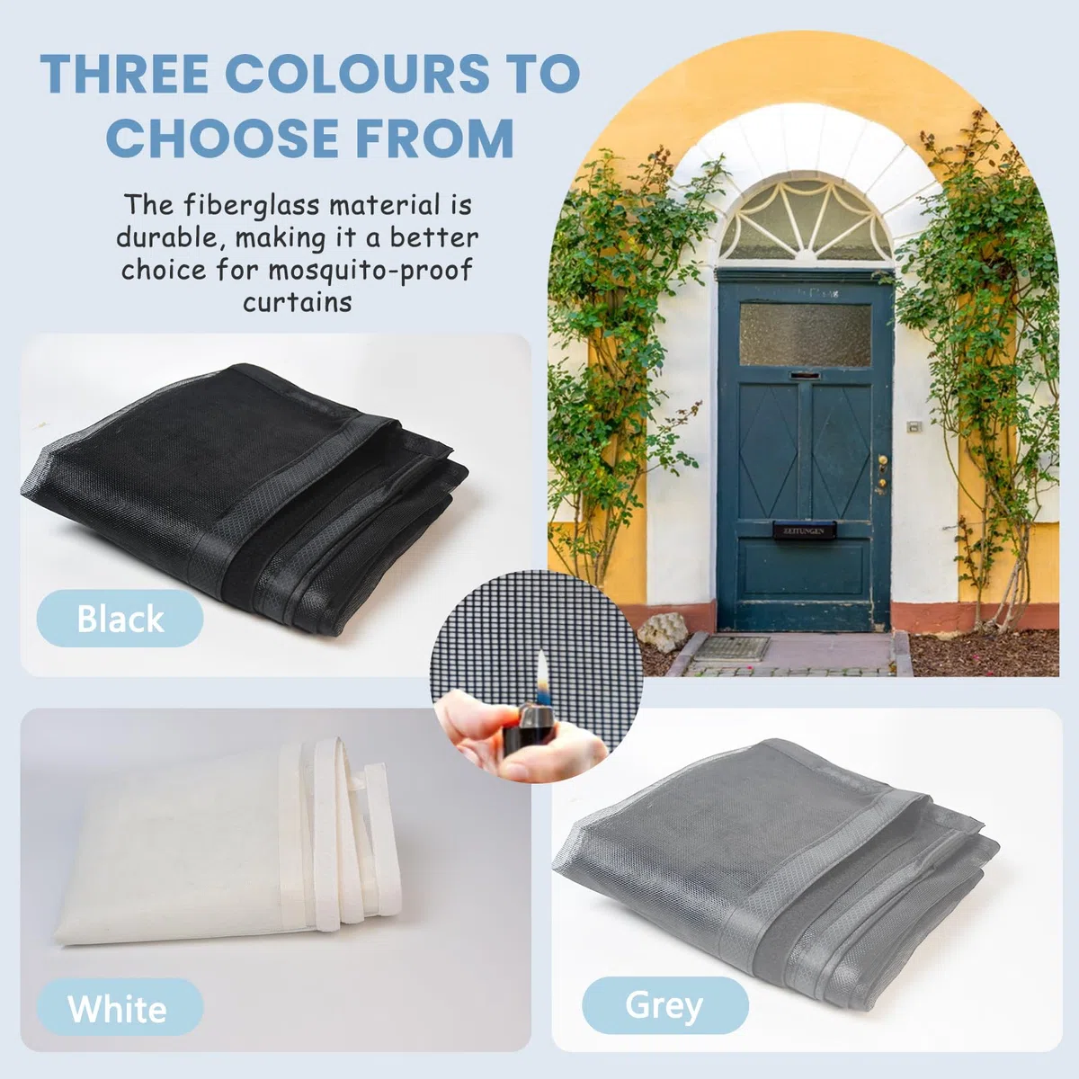 MAGICDOOR Zanzariera Magnetica Vetroresina 110x240cm, Apertura Centrale Zanzariere Magnetiche per Porte Finestre Maglia Fine Magnete Potente Tenda Zanzariera Porta per Camera da Letto Balcone-Grigio