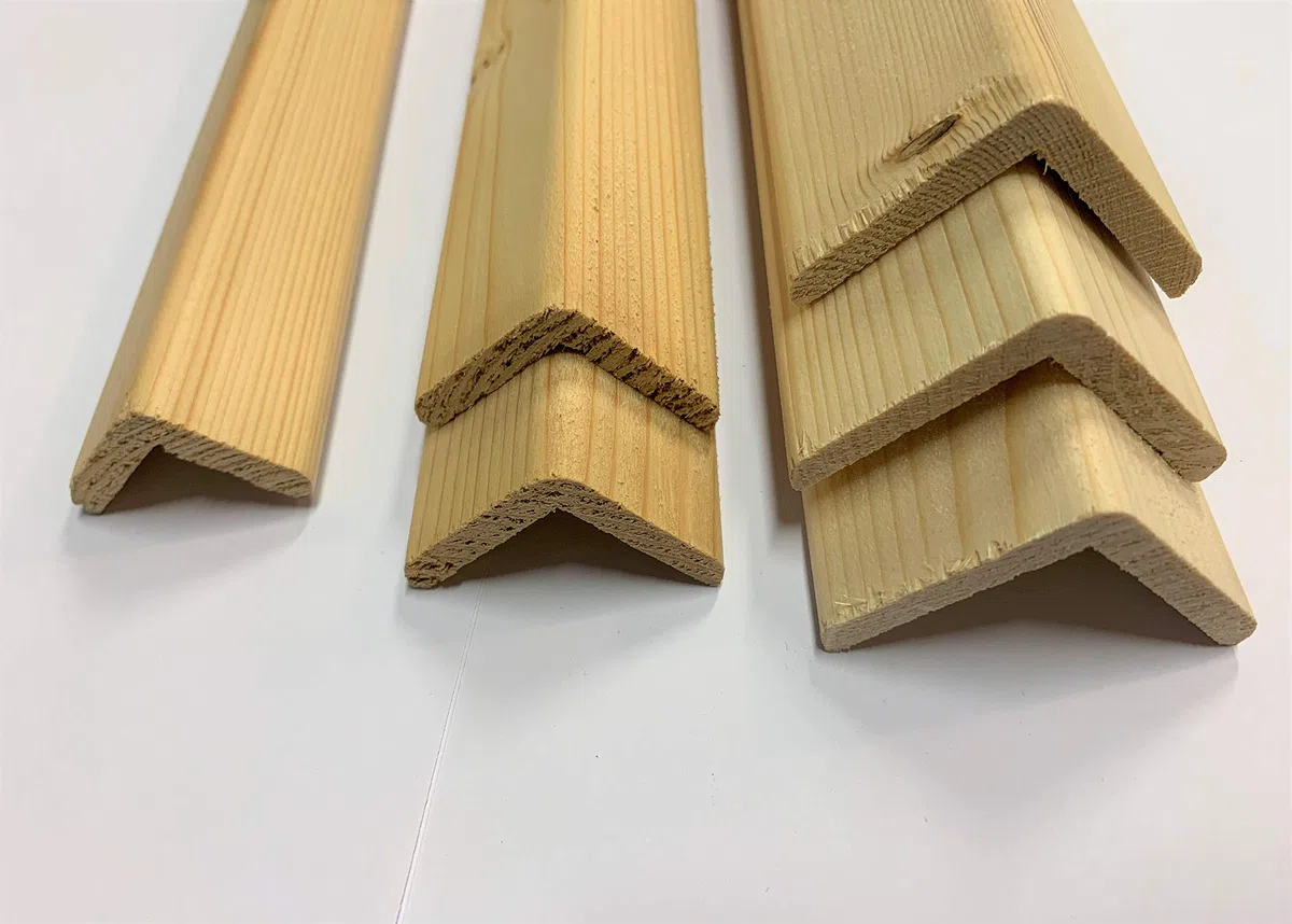 Hobby Legno Paraspigolo in Legno Massiccio Grezzo, Lunghezza Aste 100 cm, Confezione 10 Pz, Totale 10 mt, Made in Italy, mm.35x35, b.28 cm, 100 Pz, Natural, Montaggio Esterno