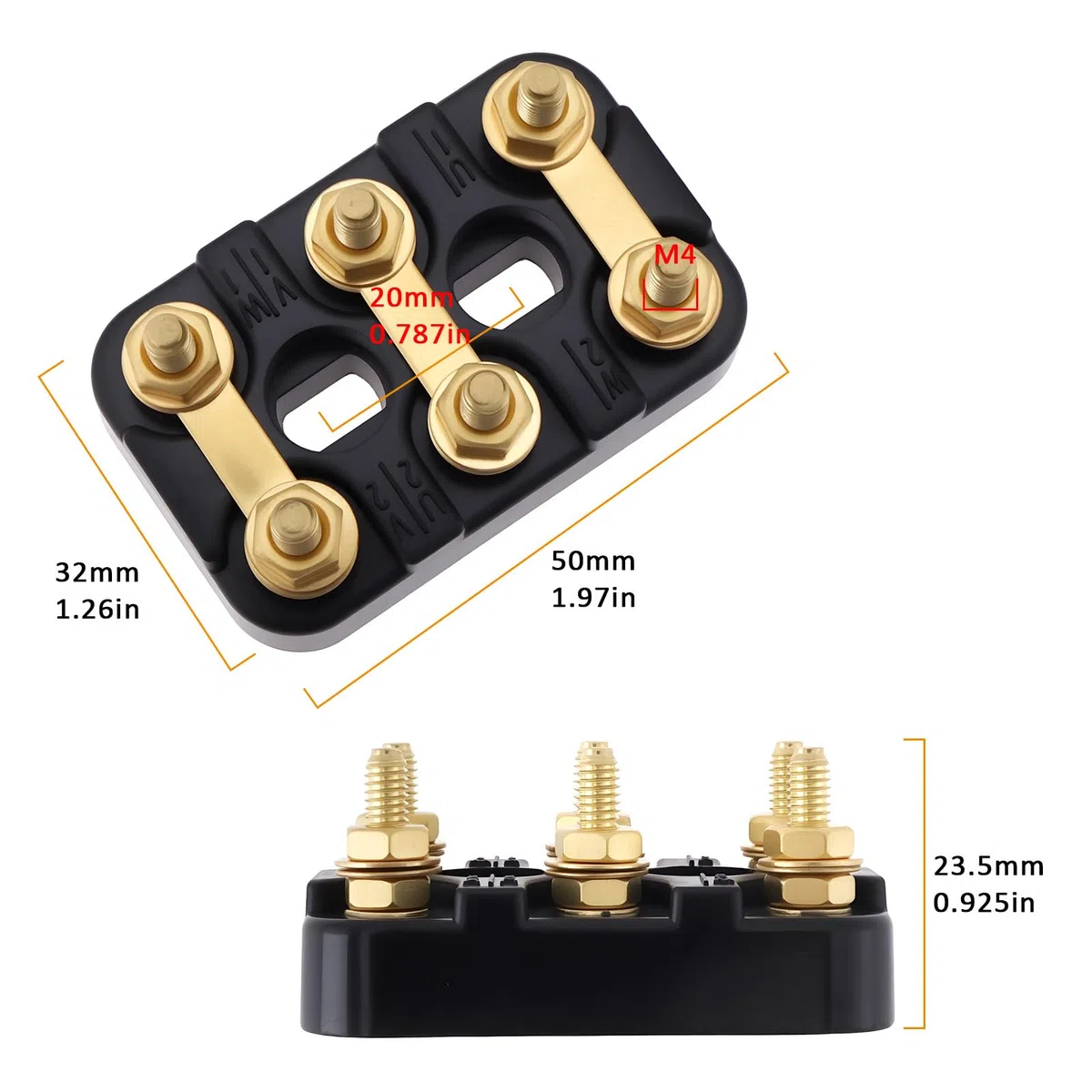 Morsettiera Per Motore Elettrico M4 Da 2 Pezzi 50x32 Mm Adatta Alla Maggior Parte Dei Motori E Generatori Elettrici.