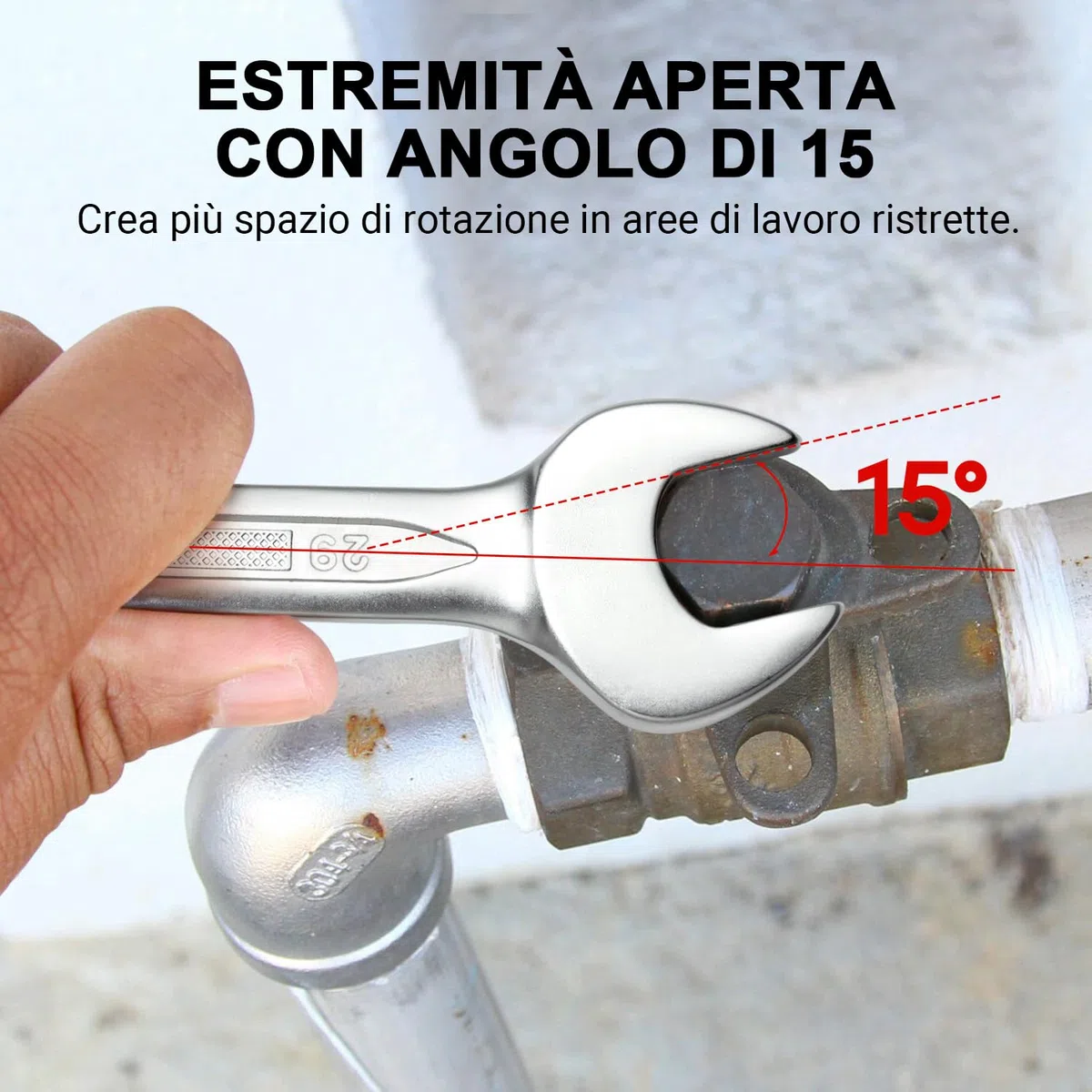 Jetech chiave combinata da 29 mm - chiavi di grado industriale con design a 12 punti, offset di 15 gradi, in acciaio al cromo vanadio con finitura sabbiata, trattate termicamente, metriche