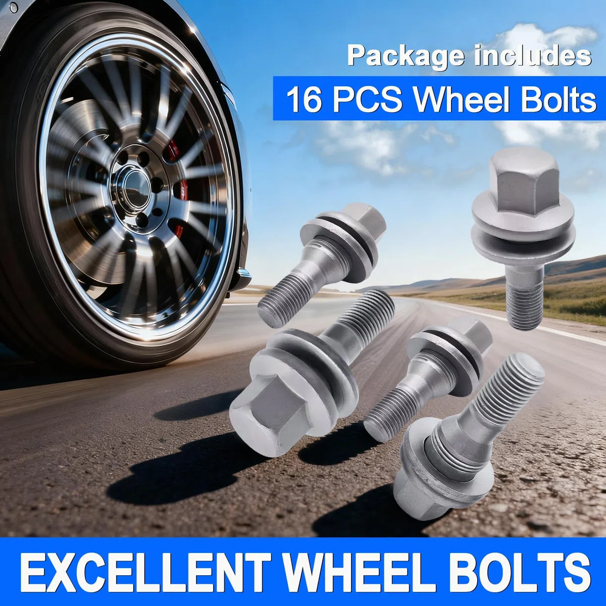 16 Pz Bulloni Ruota M12 x 1.25 per Citroen C2 C3 C4 C5 per Peugeot 206 207 308 407 Bulloni Ruota Dadi Ricambio 9817024580 540567
