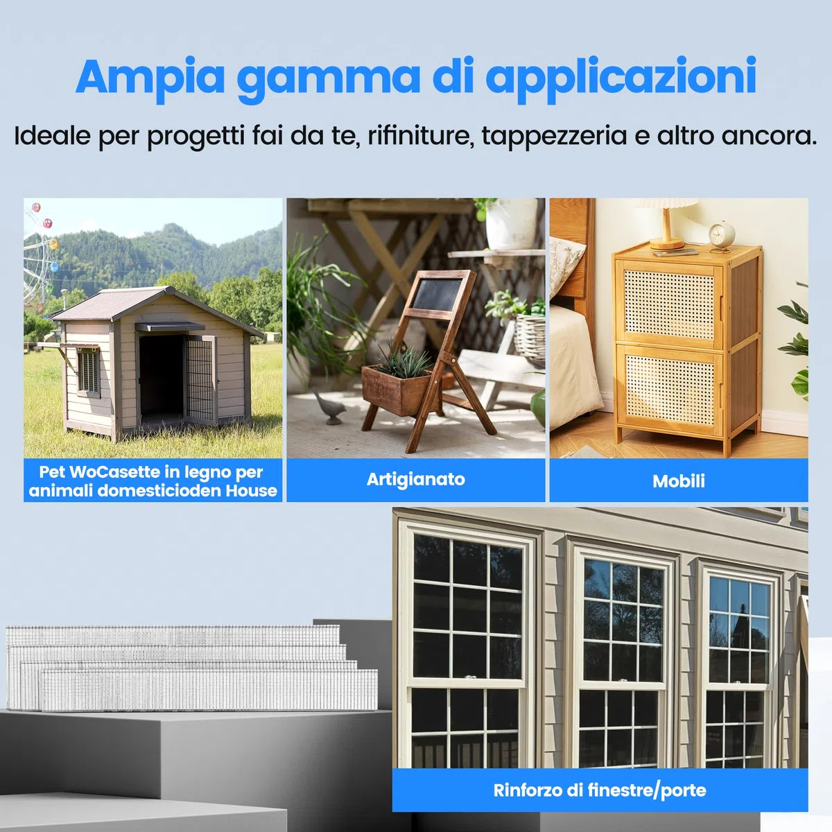 meite Chiodi Brad 18GA Zincati, Set da 6 Misure (16, 19, 25, 32, 38, 50 mm), Chiodi di Finitura a Testa Piccola per Chiodatrice Pneumatica o Elettrica, Confezione da 4.000 Pezzi