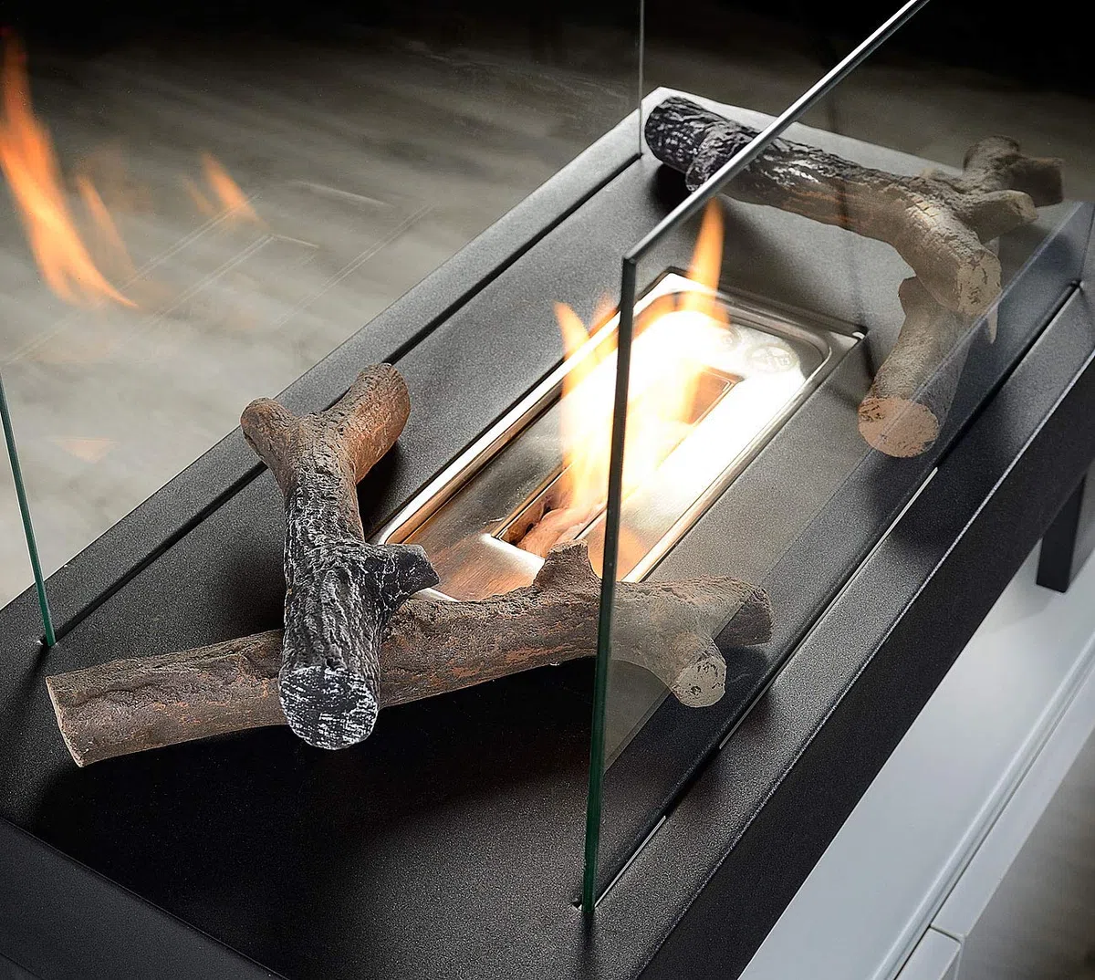 Carlo Milano Gel & Ethanol Fireplaces - ciocco di Ceramica: Set da 4 Rami Decorativi per camini a bioetanolo, Ceramica Resistente al Calore (Legna per Fuoco Diretto, ciottoli in Camino a Gas, Camino)
